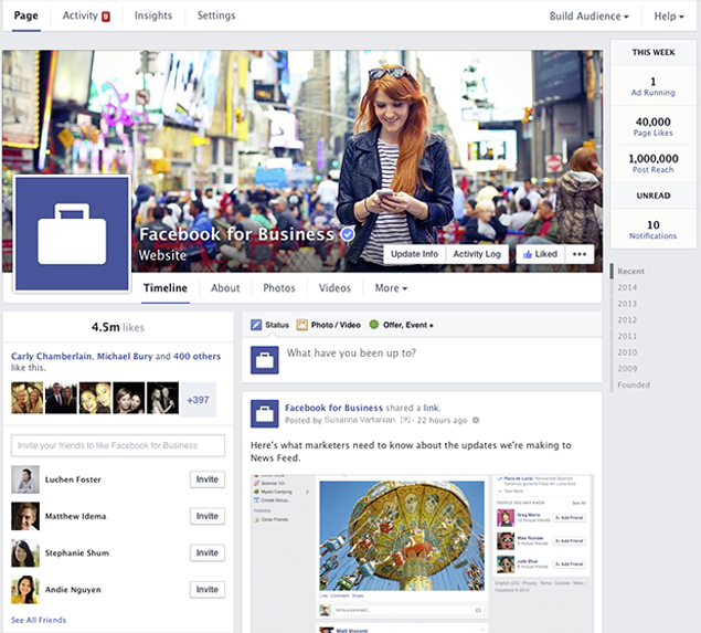 Novo visual das páginas do Facebook, que deve começar a ser liberado ainda "nesta semana"