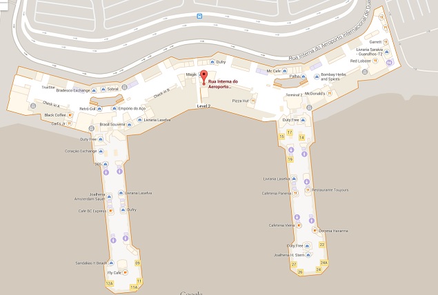 Imagem da planta do aeroporto de Cumbica (Guarulhos) no Google Maps