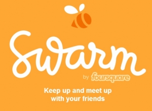 Parte do site swarmapp.com, do aplicativo Swarm, da mesma empresa que faz o Foursquare