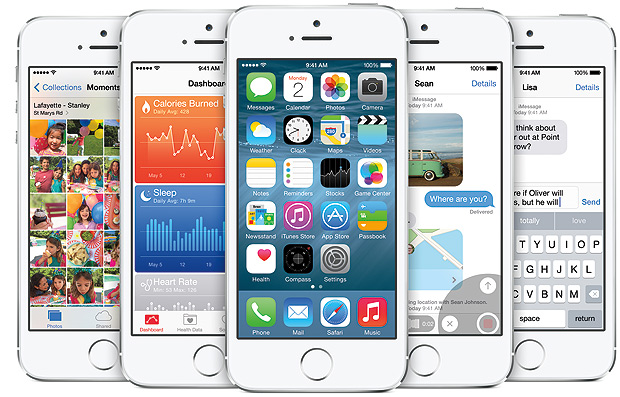 Imagem de divulgao mostra algumas das novidades do iOS 8