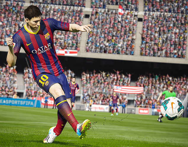 Lionel Messi em cena de "Fifa 15". Game no incluir equipes brasileiras