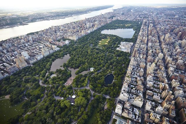 Imagem area do Central Park, em Nova York