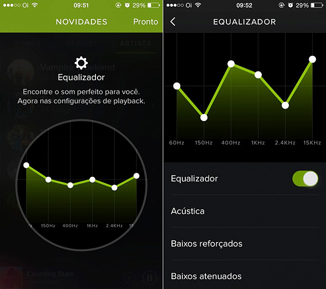 Usurios de iPhone e iPad agora podem equalizar som no Spotify