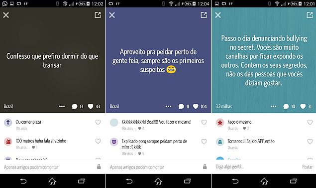 Imagem do aplicativo Secret para Android