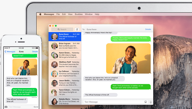 OS X Yosemite, novo sistema operacional da Apple para Macs, que permite enviar e responder mensagens de texto