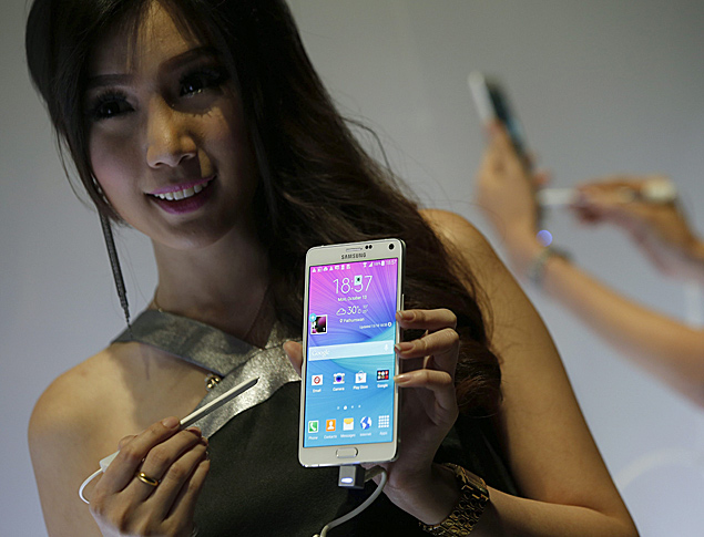 O Galaxy Note 4 durante evento de lanamento na Tailndia