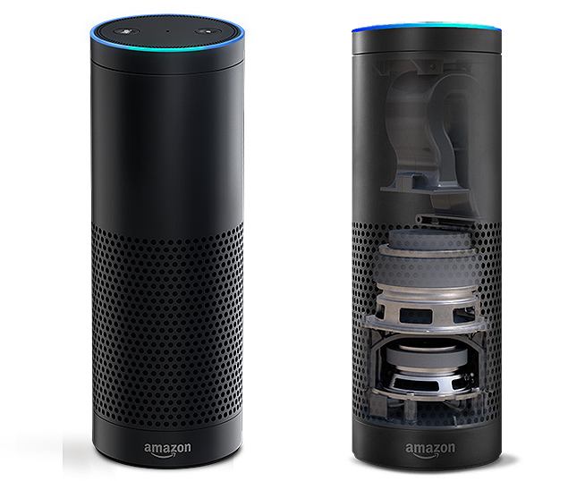 O Amazon Echo, alto-falante com assistente virtual integrado, da Amazon