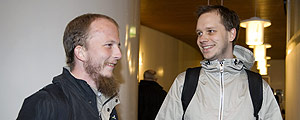 Gottfrid Svartholm Warg e Peter Sunde, fundadores do Pirate Bay (Bertil Ericson/Associated Press)