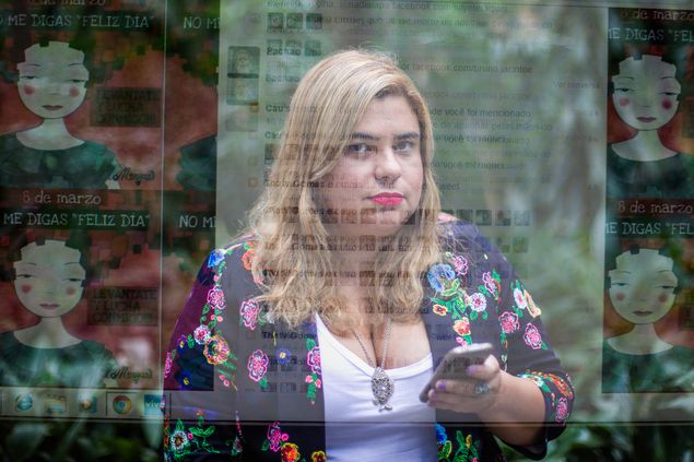 A jornalista e blogueira Nádia Lapa, que sofreu assedio em redes sociais