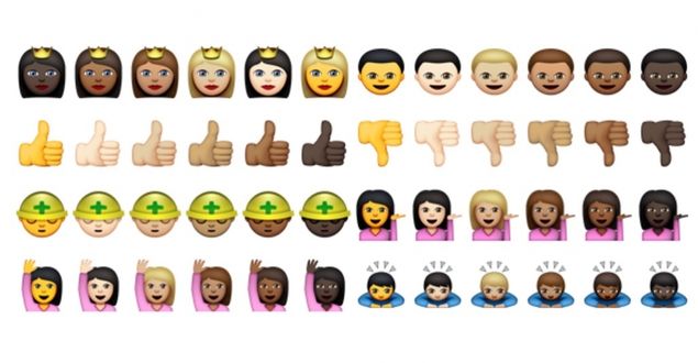 Emojis com diversidade racial apresentados na verso 8.3 do iOS, j liberada para desenvolvedores