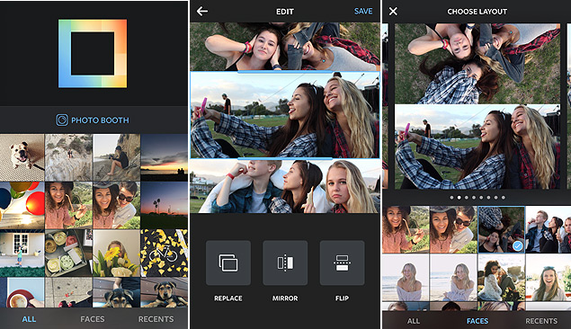 Novo aplicativo Layout, de montagens, do Instagram