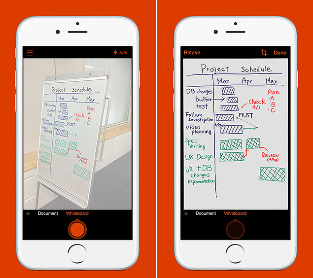 O Office Lens, app da Microsoft, na verso para iOS