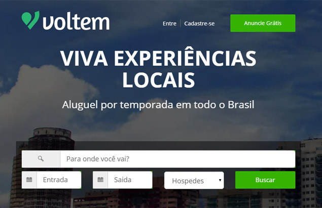 Site Voltem.com, do Hotel Urbano, para aluguis com data flexvel, semelhante ao Airbnb