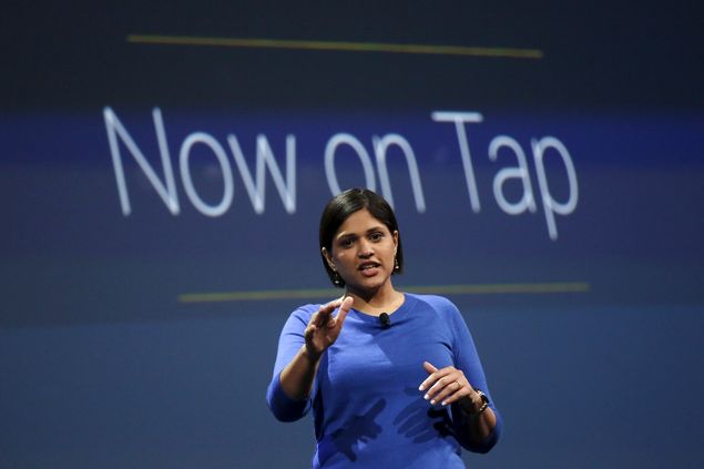Aparna Chennapragada, executiva do Google, durante apresentao