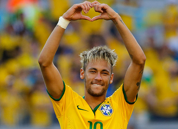 Neymar em partida da Copa do Mundo no Brasil