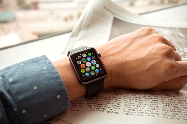 Um Apple Watch, smartwatch (relgio inteligente) da Apple