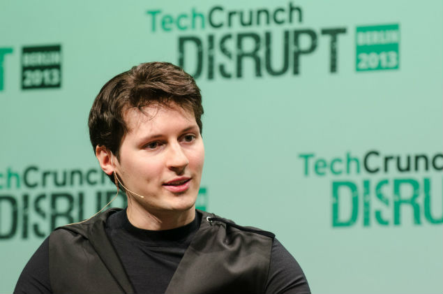 Pavel Durov, fundador do Telegram, fala em conferncia do site especializado TechCrunch