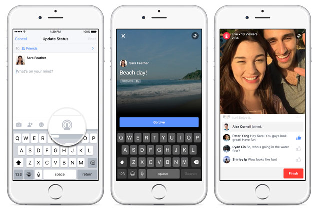 Facebook disponibiliza ferramenta de vdeos ao vivo para todos os usurios