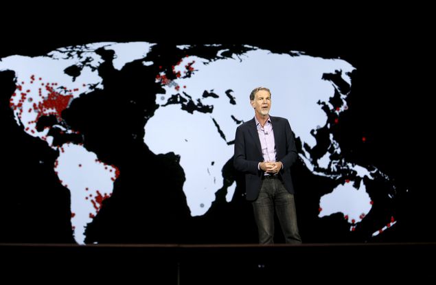 Reed Hastings, presidente-executivo da Netflix, durante apresentao na CES, em Las Vegas