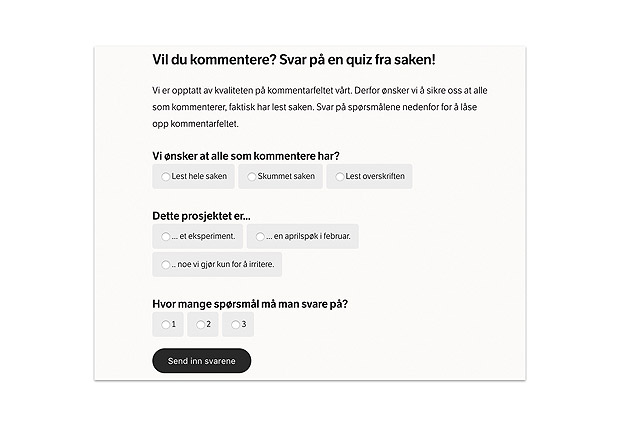 Site noruegus faz teste de que leitor leu texto antes de comentar