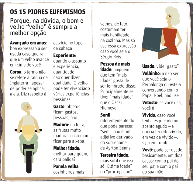 Folha.com - mais50 - Confira nossa lista de piores eufemismos para chamar  um velho de velho (e evite usá-los) - 22/01/2012