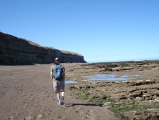 Praia de La Loberia e formao rochosa (pedao da praia que  absolutamente deserto)
