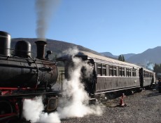 La Trochita, o velho expresso patagônico, um trem a vapor do ano de 1922