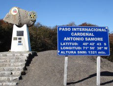 Local que marca a fronteira entre os dois países: de um lado, Argentina; do outro, Chile