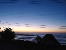 Em Los Vilos, da janela de nosso quarto, assistimos a um maravilhoso pôr-do-sol