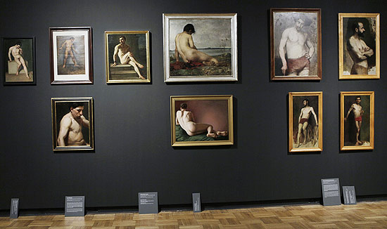**EDS NOTE NUDITY**Paintings of male nudes by Poland's famous 19th century painter Jan Matejko are among the exhibits of the `Ars Homo Erotica` exhibition of gay and lesbian love to open this week at the National Museum in Warsaw, Poland on Wednesday, June 9, 2010. The director of Poland's National Museum says it is opening an exhibition on gay and lesbian love designed to provoke discussion on the place of homosexuals in this conservative and overwhelmingly Catholic country.The head of the National Museum in Warsaw Piotr Piotrowski said Wednesday that the museum is receiving protests from various groups even before the exhibition has opened.(AP Photo/Czarek Sokolowski)