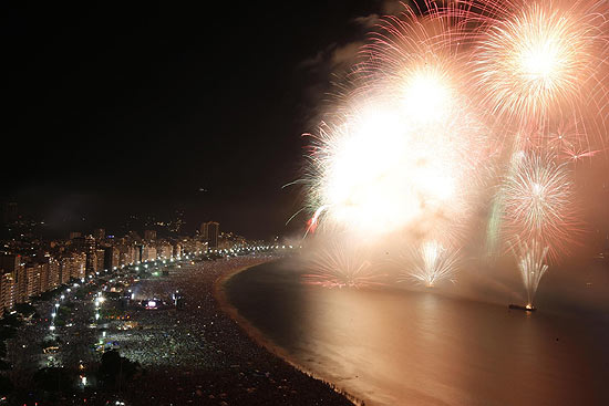Queima de fogos no Rveillon de Copacabana