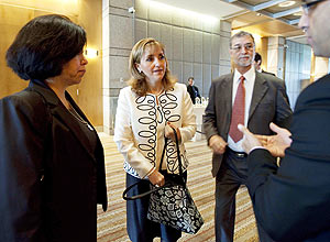 Ministra de Turismo do Mxico, Gloria Guevara Manzo (centro), durante visita de promoo oficial a So Paulo