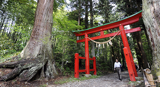 Portal do templo Chusonji, em Hiraizumi, da provncia de Iwate, nordeste do Japo