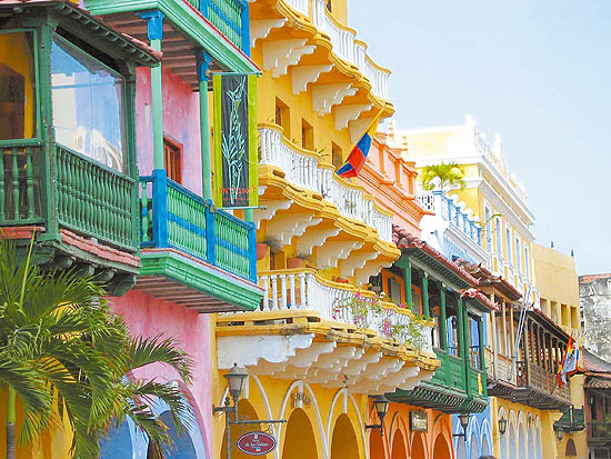 Casas em Cartagena, cidade litorânea colombiana fundada em 1533 que foi importante porto do império espanhol