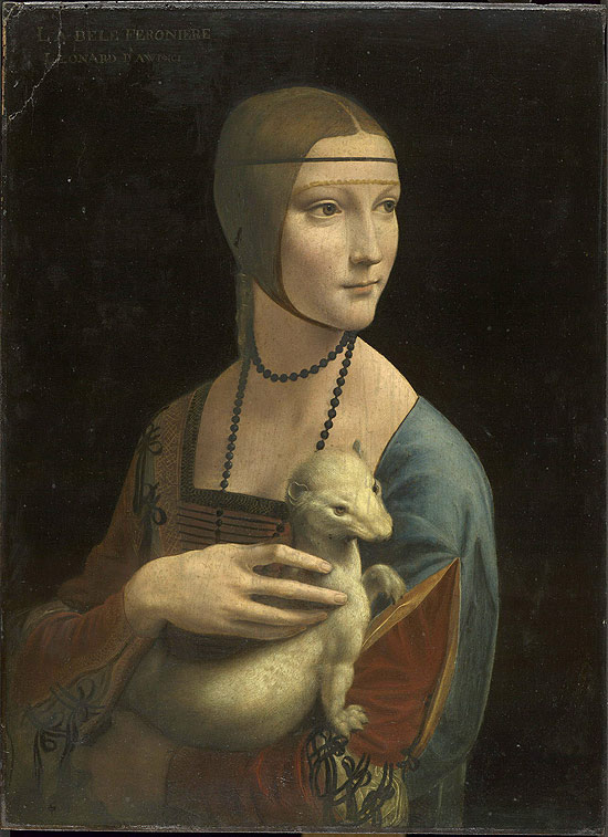 Imagem cedida pela National Gallery de Londres do retrato de Cecilia Gallerani, de Leonardo da Vinci