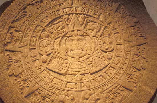 Imagem do calendrio maia; civilizao maia habitou partes do Mxico e da Amrica Central