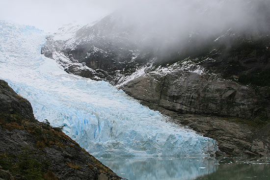 Vista do glaciar Serrano, no parque nacional Bernardo O'Higgins, na Patagnia chilena 