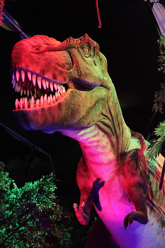 Dinossauro da exposição interativa "Era T-Rex" (foto), em cartaz em São Paulo