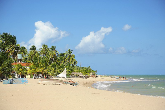  Vista de praia do municpio de Japaratinga, no litoral norte de Alagoas. 