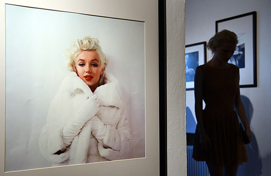 Fotografia de Marylin Monroe  exibida em mostra que homenageia a atriz por ocasio dos 50 anos de sua morte