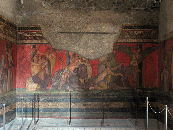 Pinturas em parede da Villa dos Mistrios, em Pompeia