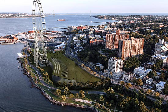 Desenho mostra a roda-gigante prevista para ser construda em Staten Island, em Nova York