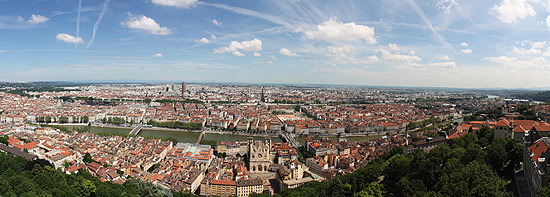 Vista da cidade de Lyon, conhecida como a capital da resistência francesa ao nazismo