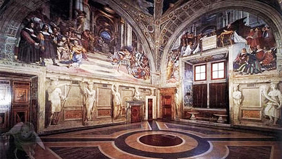 Afrescos da sala de Heliodoro, uma das atraes dos Museus do Vaticano, na Itlia