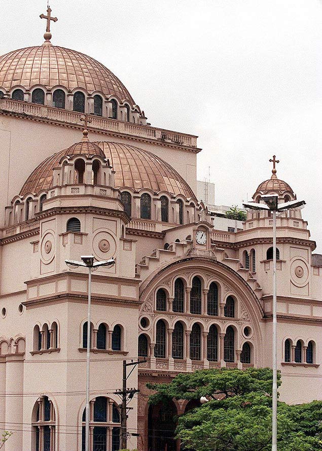 Fachada da Catedral Metropolitana Ortodoxa, em So Paulo, que faz parte de roteiro turstico inspirado na cultura rabe
