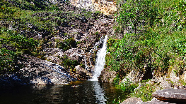 Cachoeira do Gavião, na serra do Cipó, em Minas Gerais