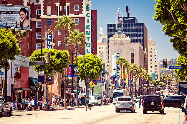 Hollywood Boulevard, uma das principais atraes de Los Angeles