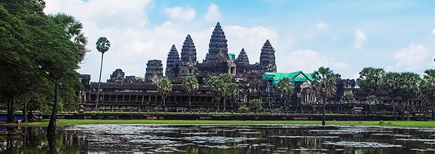 Vista do santurio de Angkor Wat, no Camboja