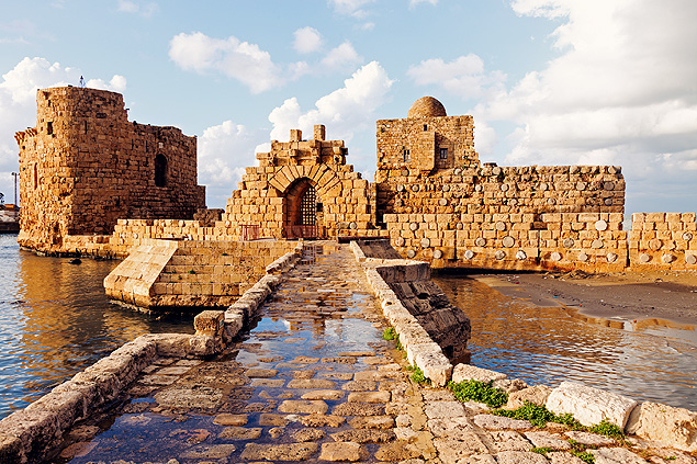 Sidon Sea Castle, em Beirute, no Lbano