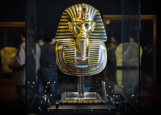 Máscara do faraó Tutancâmon, no museu Egípcio do Cairo